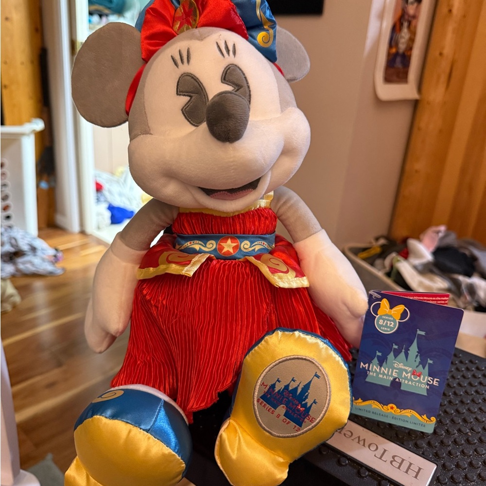 Disney Minnie Mouse Plush in Red and Gold Outfit